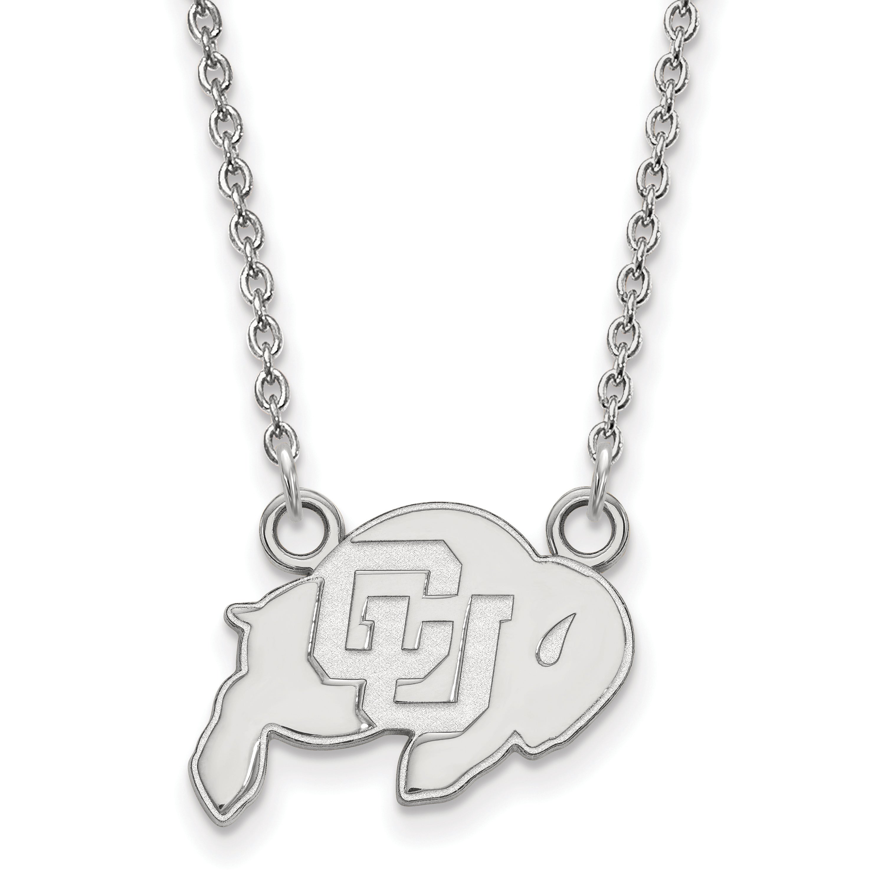 Sterling Silver Rhodium Plated Logoart University Of Colorado Buffalo ...