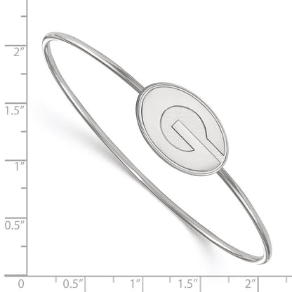Sterling Silver Rh Plated Logoart University Of Georgia Bangle Slip On