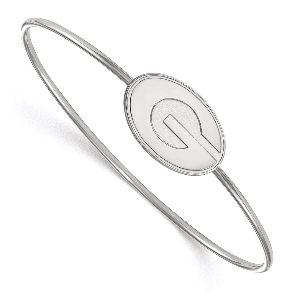 Sterling Silver Rh Plated Logoart University Of Georgia Bangle Slip On