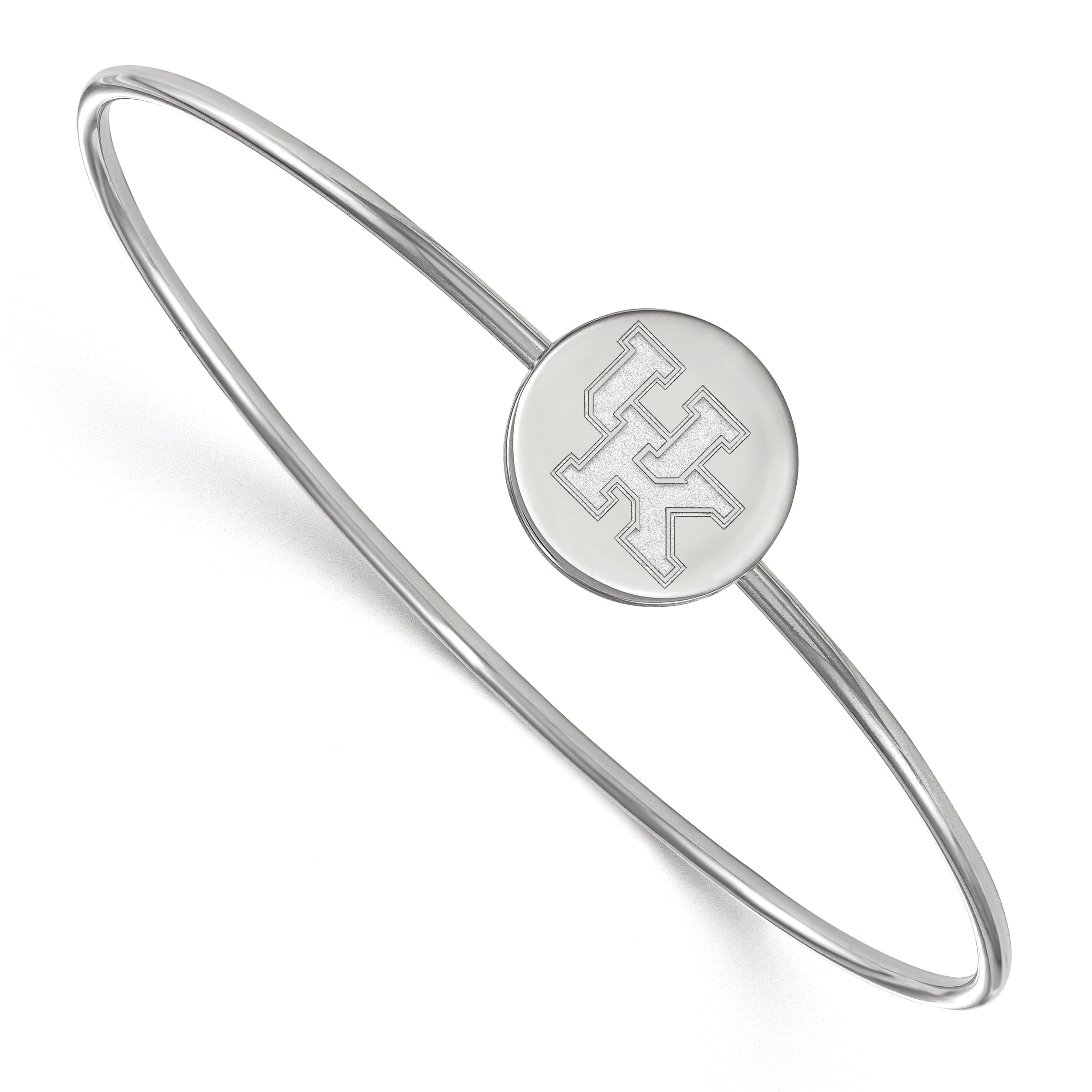 Sterling Silver Rh Plated Logoart University Of Kentucky Bangle Slip On