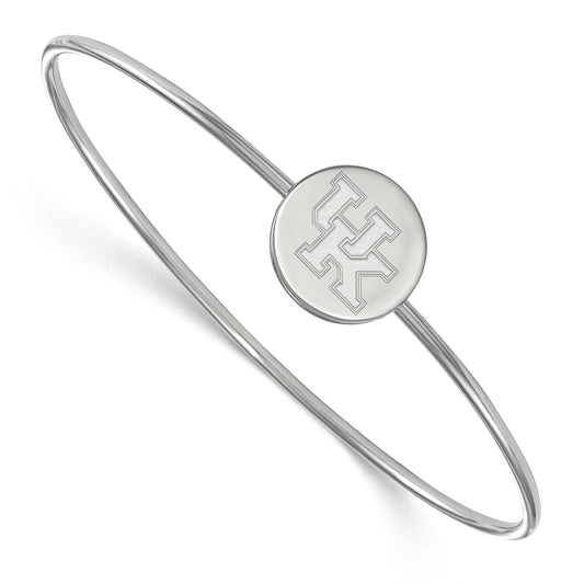 Sterling Silver Rh Plated Logoart University Of Kentucky Bangle Slip On