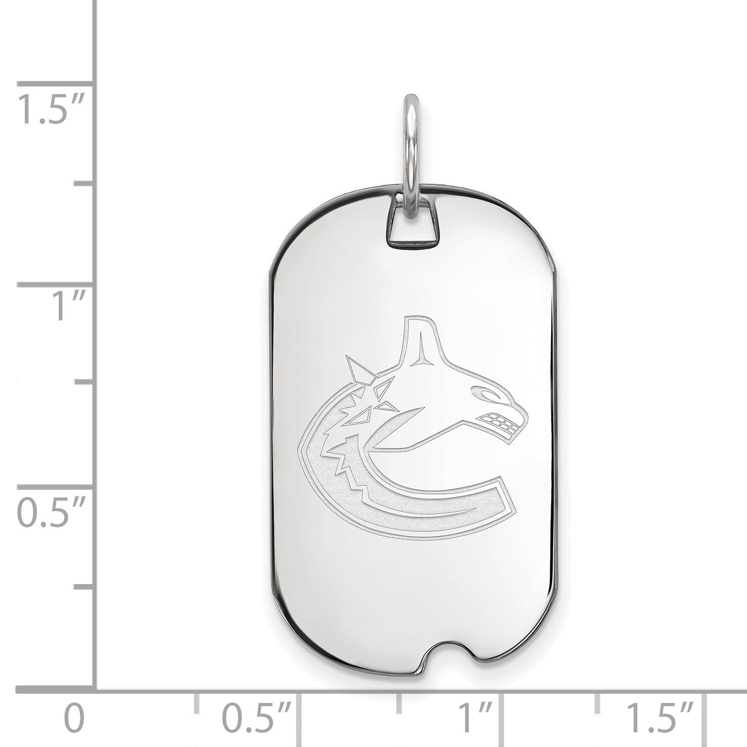 Sterling Silver Rhodium Plated Nhl Logoart Vancouver Canucks Small Dog Tag Pendant
