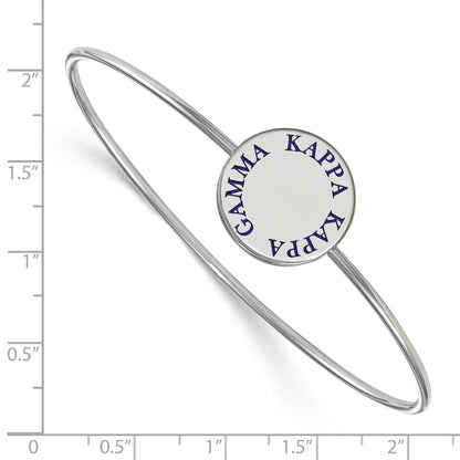 Sterling Silver S. Rh Plated Logoart Kappa Gamma Enameled Slip On Bangle
