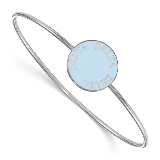 Sterling Silver S. Rh Plated Logoart Delta Enameled Slip On Bangle