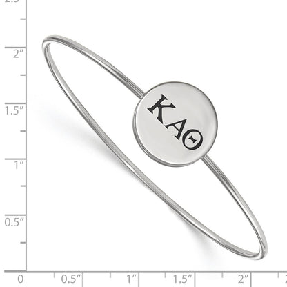 Sterling Silver S. Rh Plated Logoart Kappa Alpha Theta Enameled Slip On Bangle