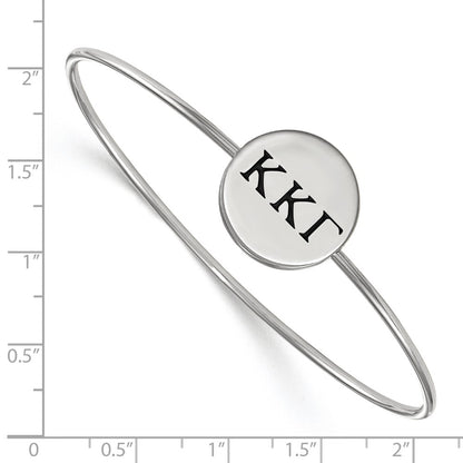 Sterling Silver S. Rh Plated Logoart Kappa Gamma Enameled Slip On Bangle