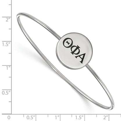 Sterling Silver Rh Plated Logoart Theta Phi Alpha Enameled Slip On Bangle