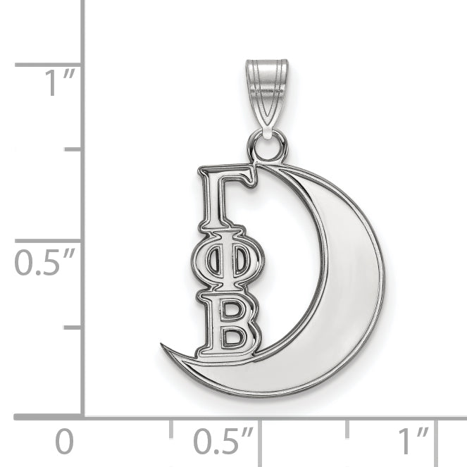Sterling Silver Rhodium Plated Logoart Gamma Phi Beta Sorority Symbol Small Pendant
