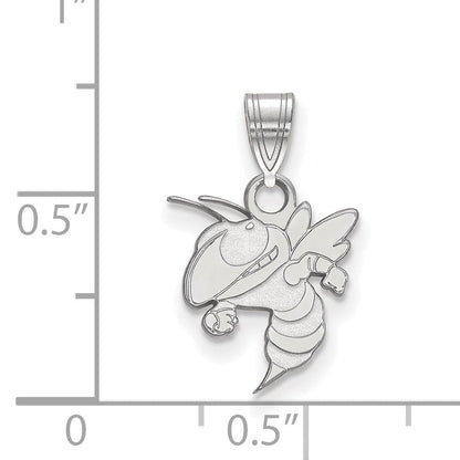 14K White Gold Logoart Georgia Institute Of Technology Yellow Jacket Small Pendant