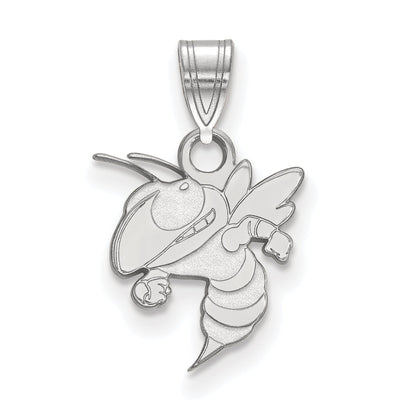Sterling Silver Rhodium Plated Logoart Georgia Institute Of Technology Yellow Jacket Small Pendant