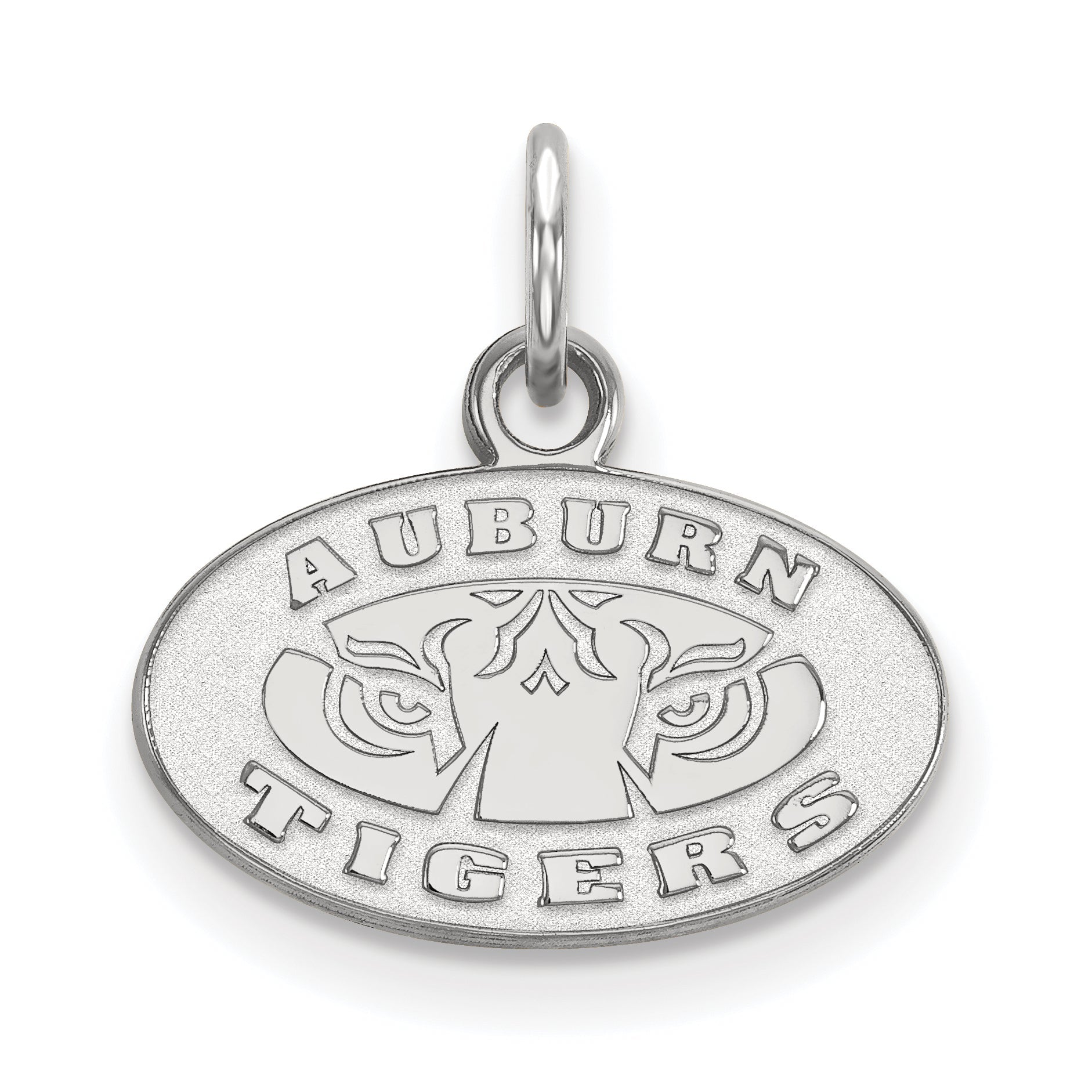 Sterling Silver Rhodium Plated Logoart Auburn Tigers Extra Small Pendant