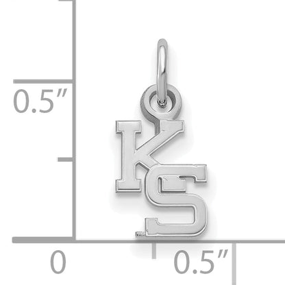 Sterling Silver Rhodium Plated Logoart Kansas State University K S Extra Small Pendant