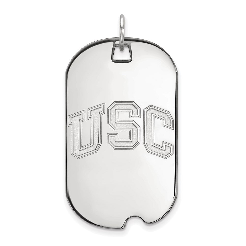 Sterling Silver Rhodium Plated University Of Southern California U S C Large Dog Tag Pendant