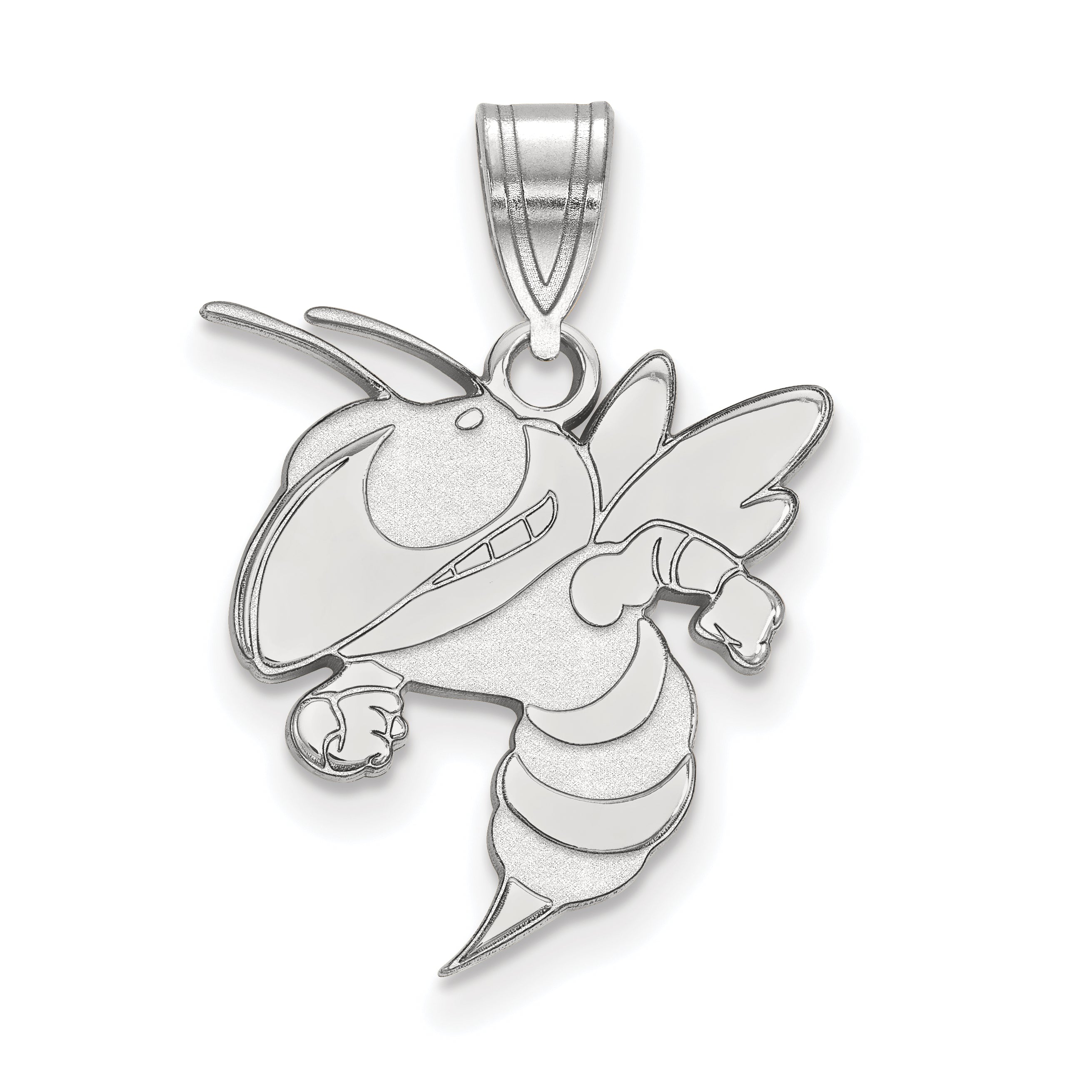 14K White Gold Logoart Georgia Institute Of Technology Yellow Jacket Large Pendant