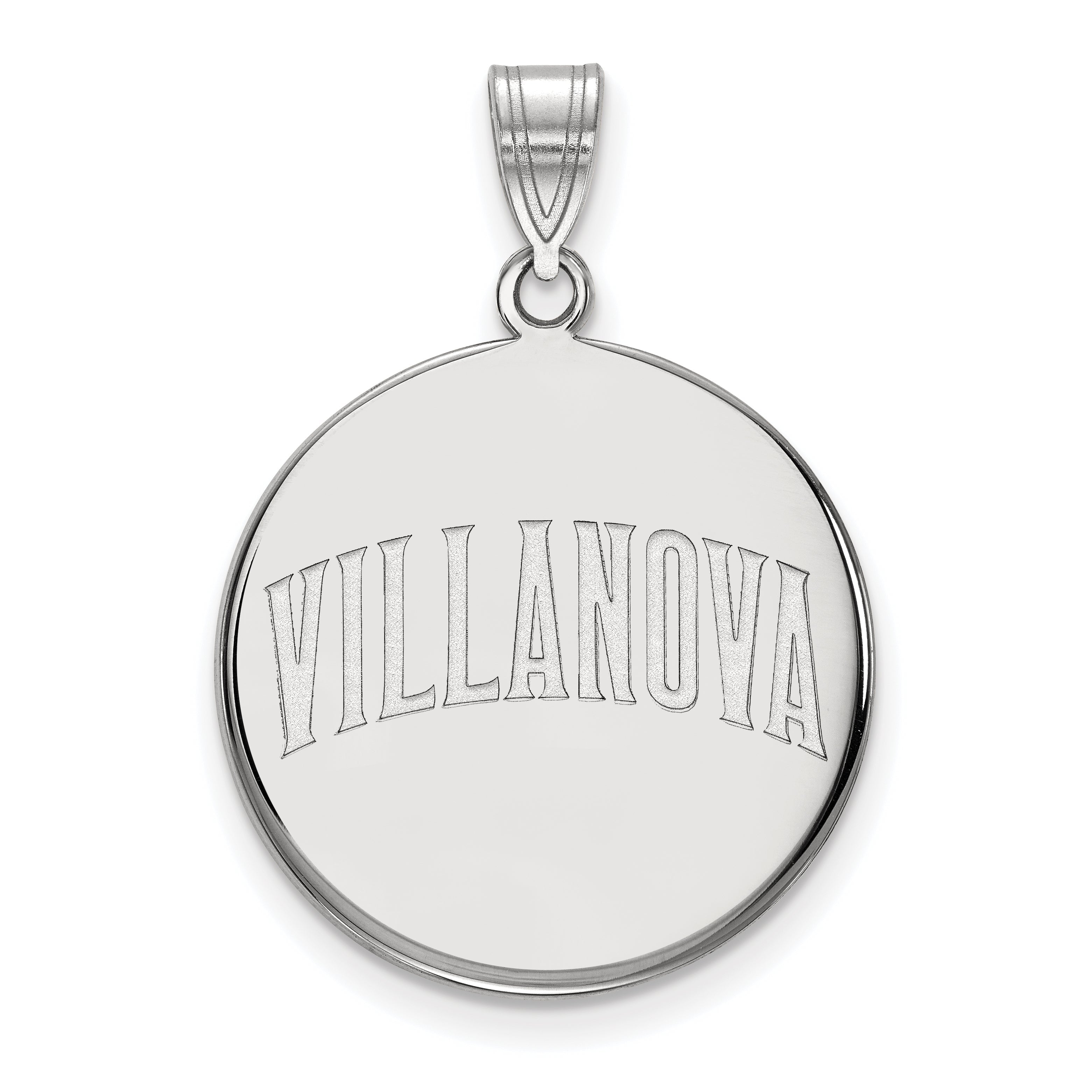 Sterling Silver Rhodium Plated Logoart Villanova University Large Disc Pendant