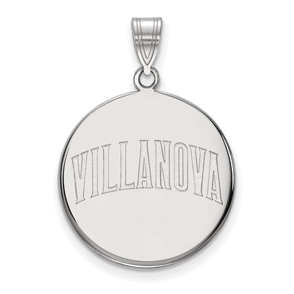 Sterling Silver Rhodium Plated Logoart Villanova University Large Disc Pendant