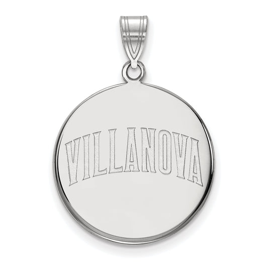 Sterling Silver Rhodium Plated Logoart Villanova University Large Disc Pendant