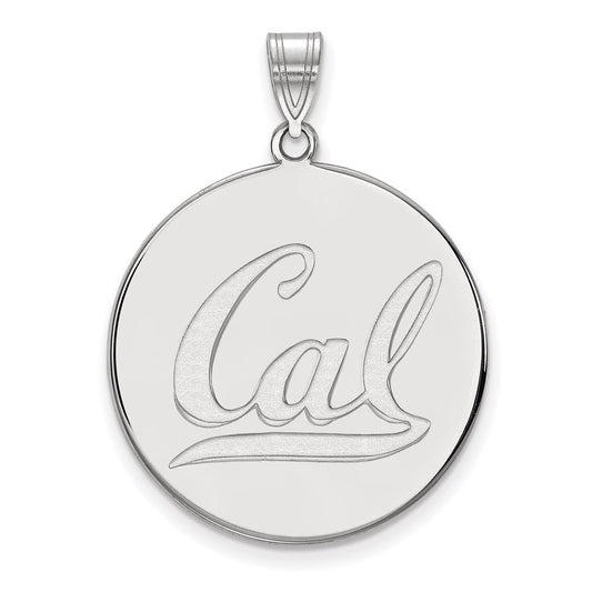 Sterling Silver Rhodium Plated Logoart University Of California Berkeley Extra Large Disc Pendant