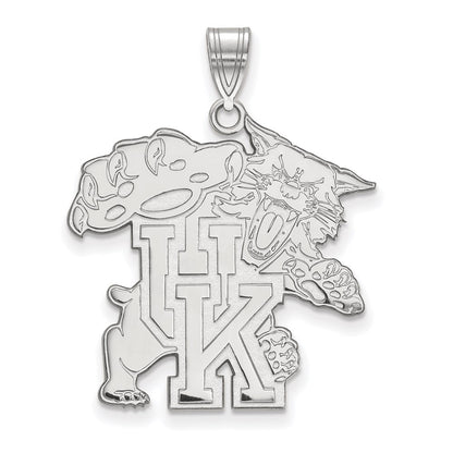 Sterling Silver Rhodium Plated Logoart University Of Kentucky U K Wildcat Extra Large Pendant