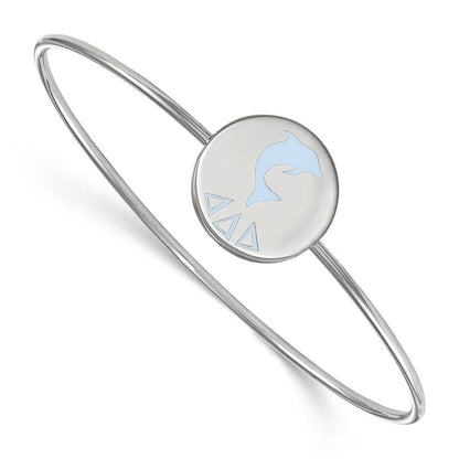 Sterling Silver S. Rh Plated Logoart Delta Enameled Slip On Bangle