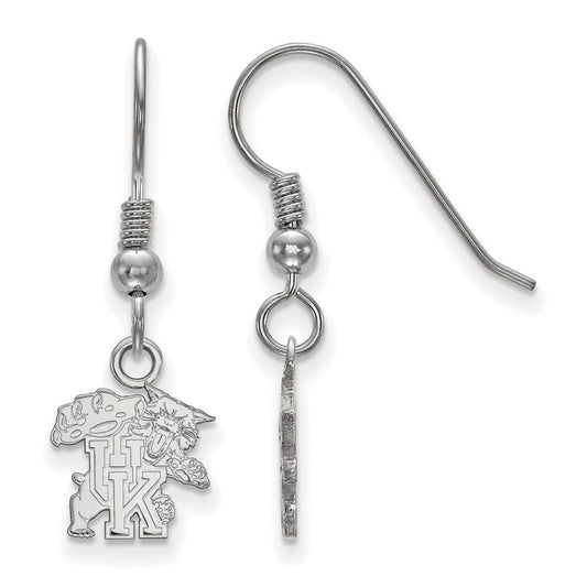 Sterling Silver Rhodium Plated Logoart University Of Kentucky U K Wildcat Extra Small Dangle Wire Earrings