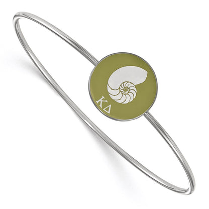 Sterling Silver Rh Plated Logoart Kappa Delta Enameled Slip On Bangle