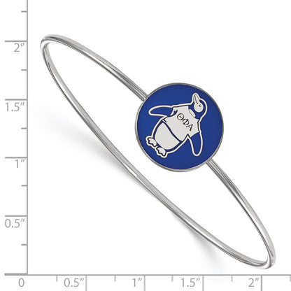 Sterling Silver Rh Plated Logoart Theta Phi Alpha Enameled Slip On Bangle