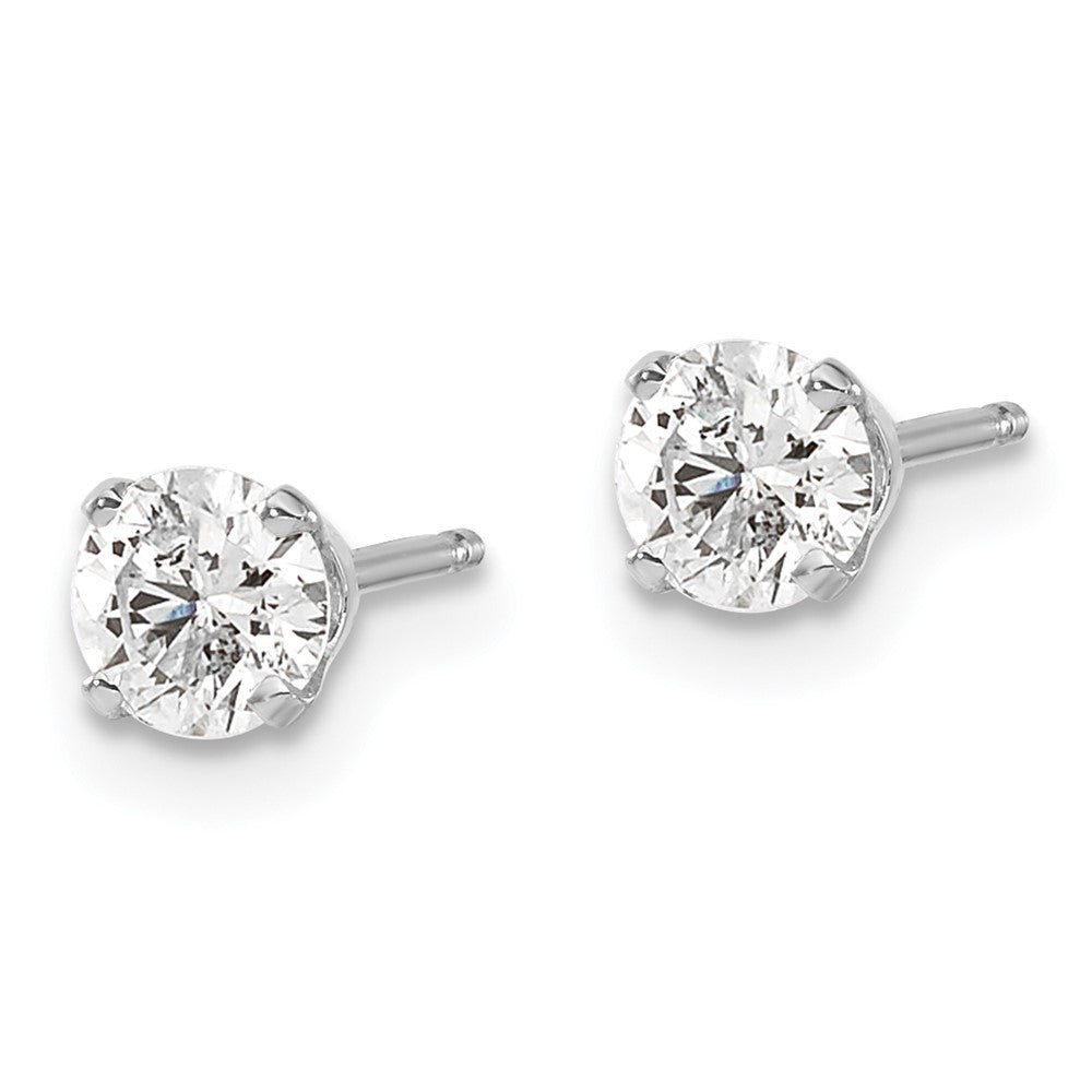 14K White Gold 14Kw .70Ct I1 J K Diamond Stud Push On Post Earrings