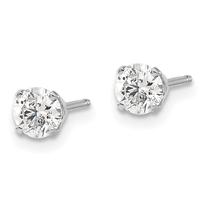14K White Gold 14Kw .70Ct I1 J K Diamond Stud Push On Post Earrings