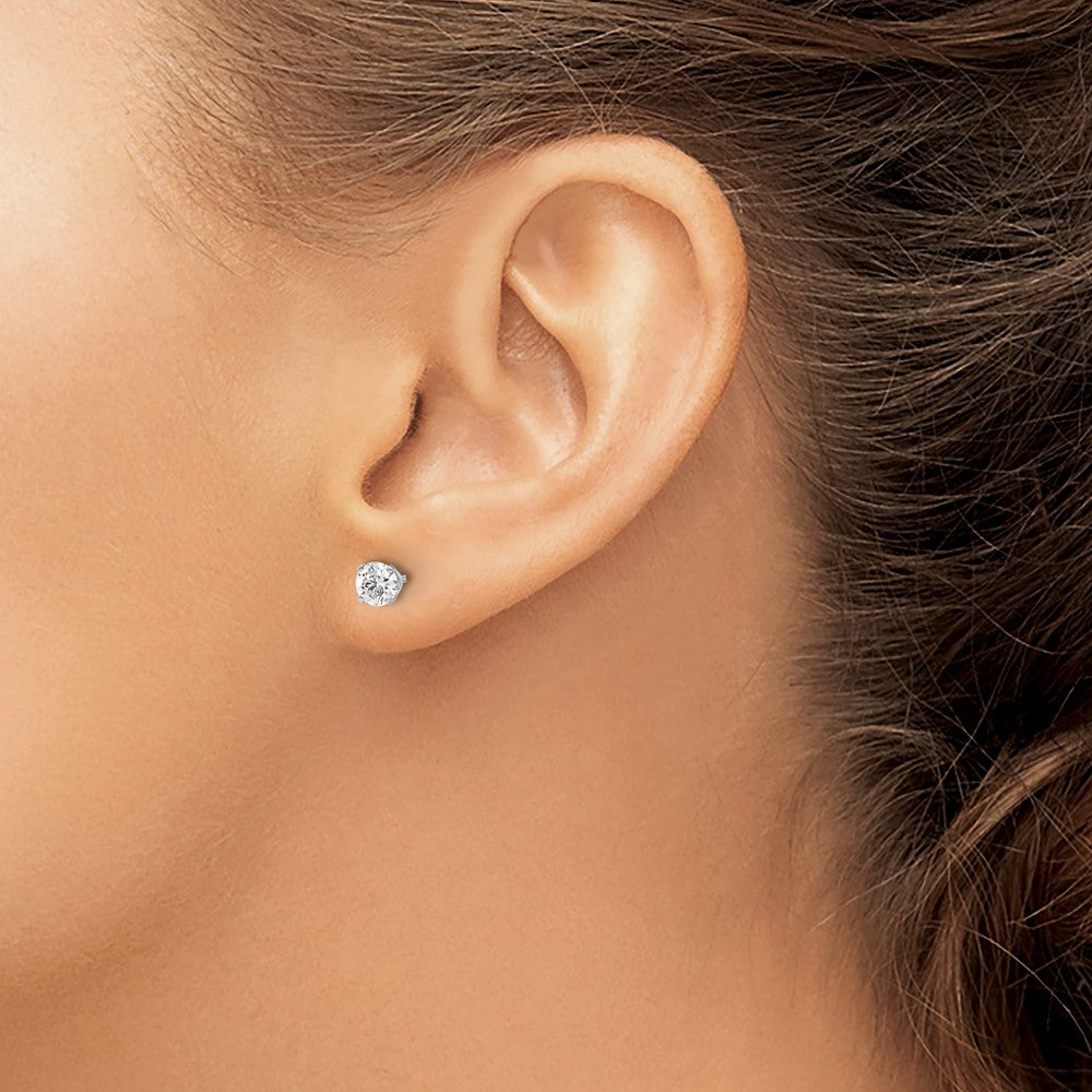 14K White Gold 14Kw .70Ct I1 J K Diamond Stud Push On Post Earrings