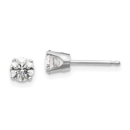 14K White Gold 14Kw .70Ct I1 J K Diamond Stud Push On Post Earrings