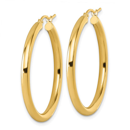 10K Yellow Gold Polished Hinged Hoop Earrings