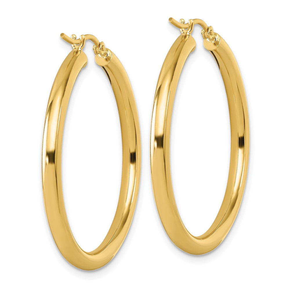10K Yellow Gold Polished Hinged Hoop Earrings