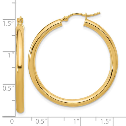 10K Yellow Gold Polished Hinged Hoop Earrings