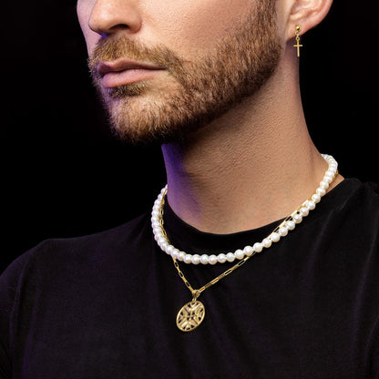 14K Yellow Gold Polished Cross Dangle Post Earrings