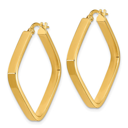 14K Yellow Gold 2X2mm Square Hoop Earrings
