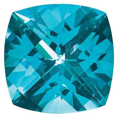 Gemstone Paraiba Passion Topaz 8mm Antique Cushion Checkerboard