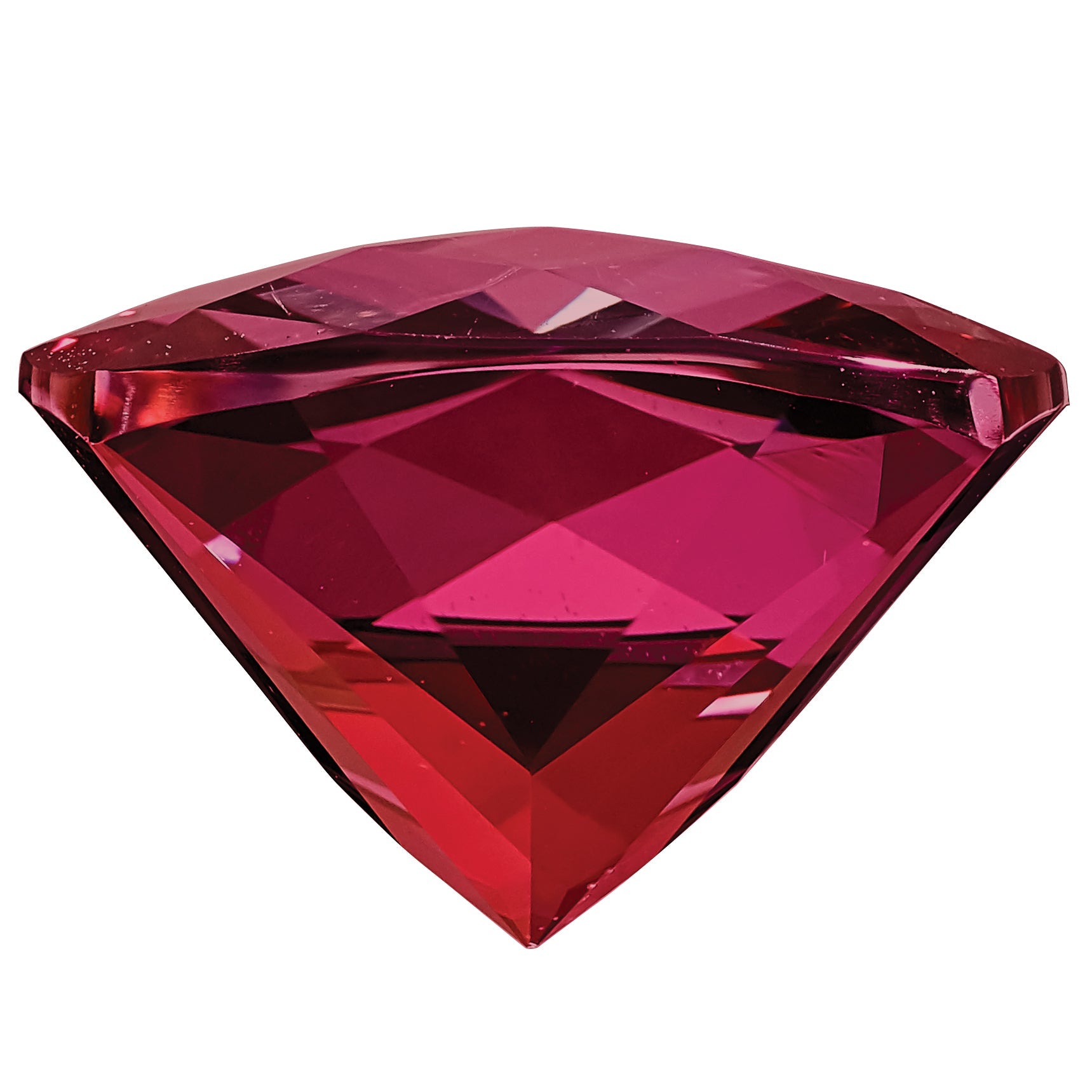 Gemstone Blazing Red Passion Topaz 8mm Antique Cushion Checkerboard