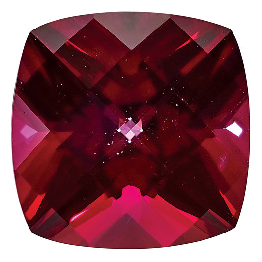 Gemstone Blazing Red Passion Topaz 6mm Antique Cushion Checkerboard