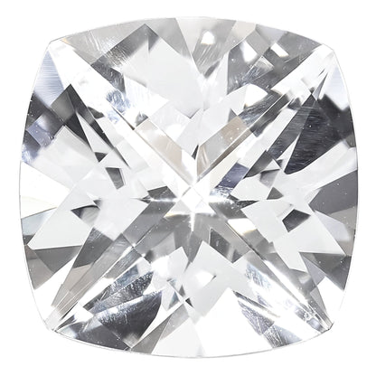 Gemstone White Passion Topaz 10mm Antique Cushion Checkerboard