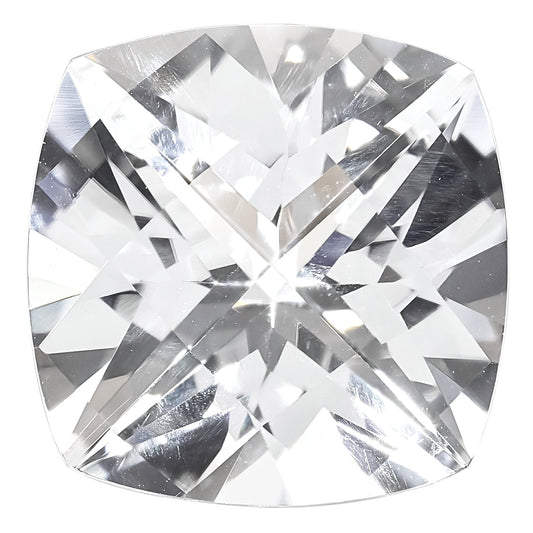 Gemstone White Passion Topaz 8mm Antique Cushion Checkerboard