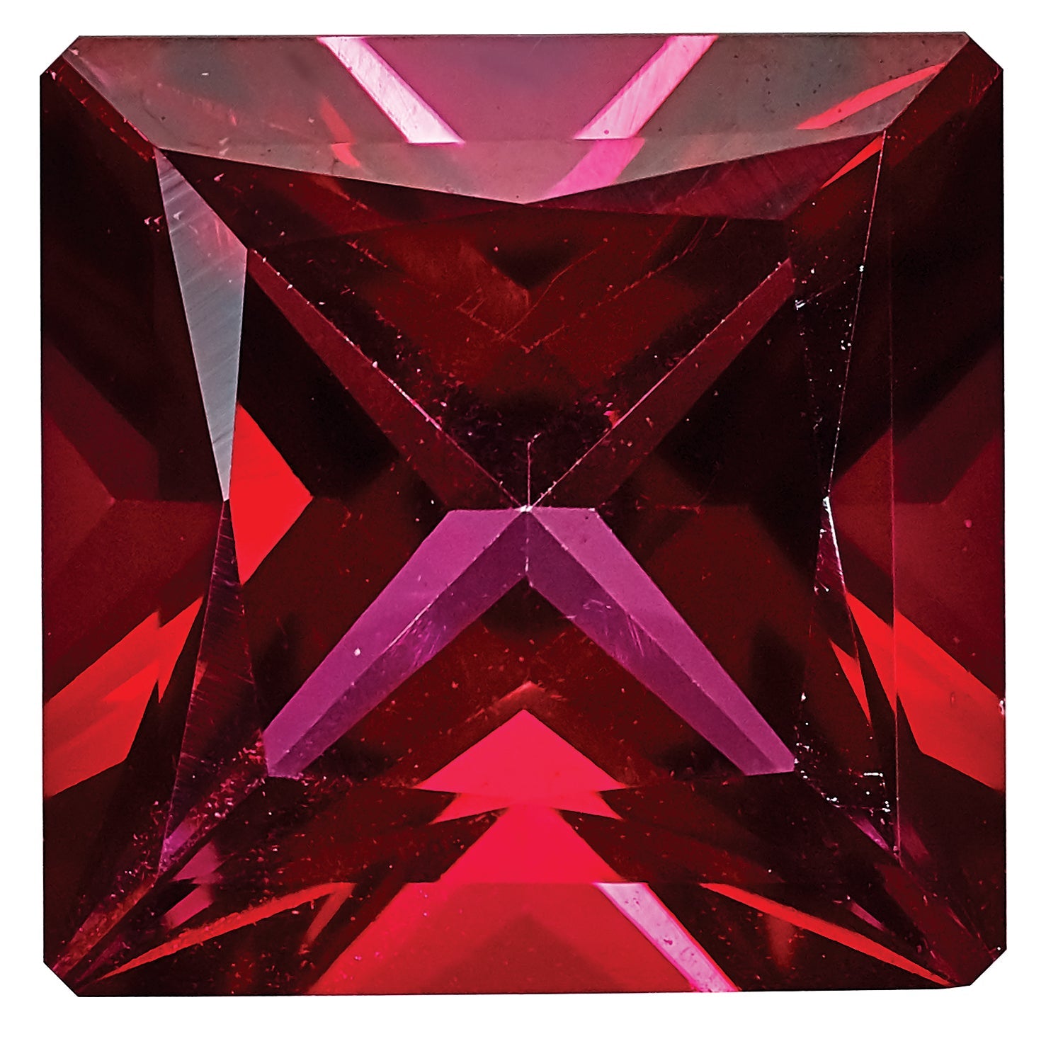 Gemstone Blazing Red Passion Topaz 8mm Princess