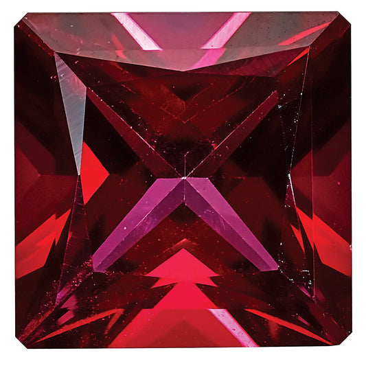 Gemstone Blazing Red Passion Topaz 8mm Princess