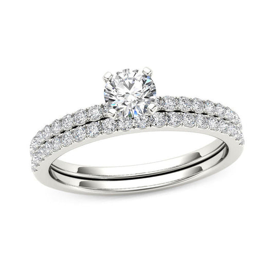 3/4 CT. T.W. Diamond Bridal Engagement Ring Set in 14K White Gold