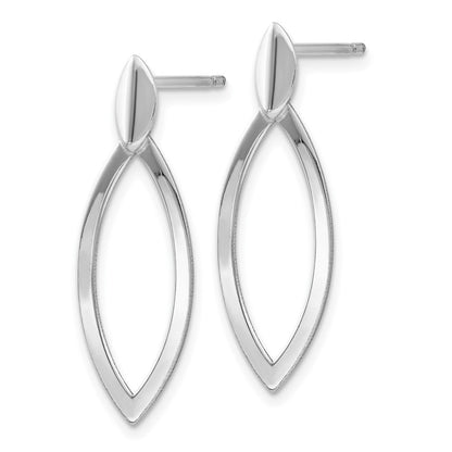 Sterling Silver Rhodium Plated Polished Post Dangle Earrings