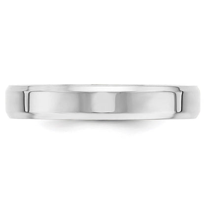 18k White Gold 4mm Beveled Edge Comfort Fit Wedding Band Ring