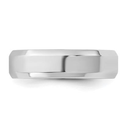 10K White Gold 10Kw 5.5mm Bevel Edge Comfort Fit Band Size 12.5