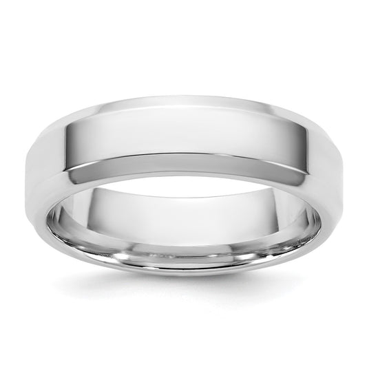 10K White Gold 10Kw 5.5mm Bevel Edge Comfort Fit Band Size 8