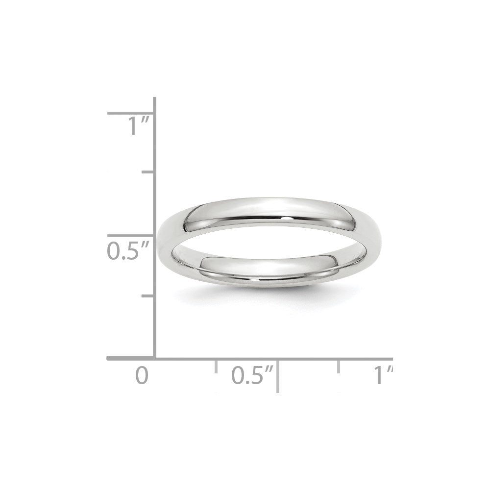 18k White Gold 3mm Standard Weight Comfort Fit Wedding Band Ring