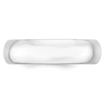 14k White Gold 6mm Standard Weight Comfort Fit Wedding Band Ring